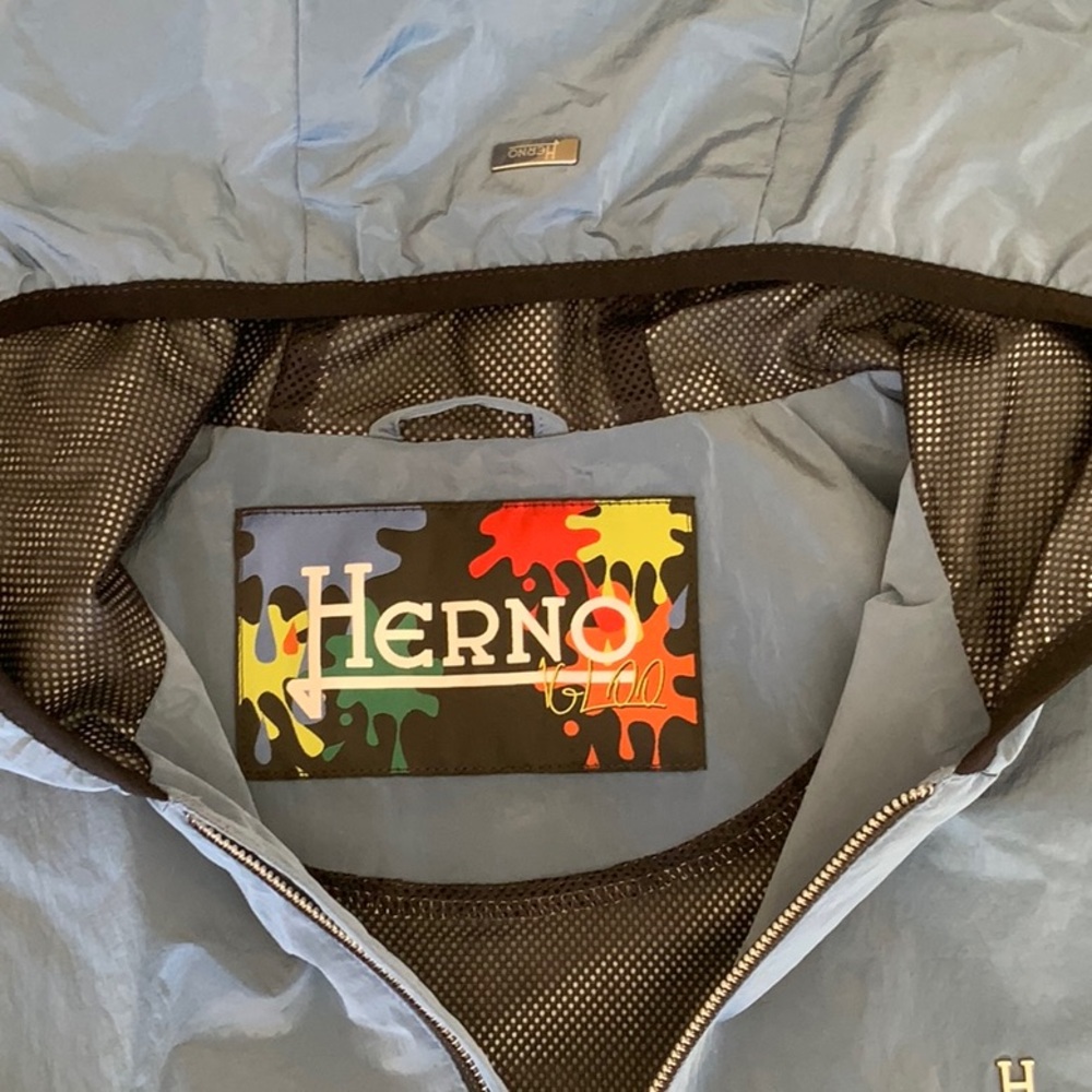 Herno Light Blue Hooded Jacket